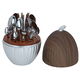 Al Saif Gallery Steel Spoons Set with Oval Stand, 24 Pieces - Silver/Wooden product image 2