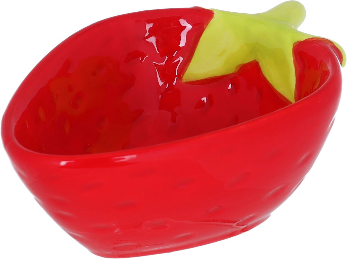 Al Saif Gallery Porcelain Deep Serving Plate, 19 x 10.4 x 4.8 cm, Strawberry Shape - Red product image
