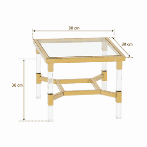 طقم طاولات زجاج و ستيل و اكرليك، 5 قطع - شفاف ذهبي product image 2