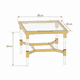 طقم طاولات زجاج و ستيل و اكرليك، 5 قطع - شفاف ذهبي product image 2