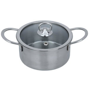 Al Saif Gallery steel pot, 12 cm, with glass lid - silver product image 2