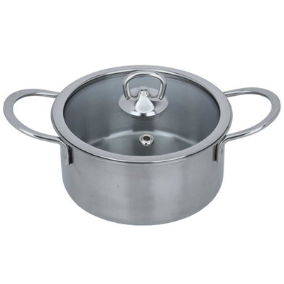 Al Saif Gallery steel pot, 12 cm, with glass lid - silver product image 2