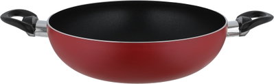 Mr.Cook Deep Teflon Frying Pan, 30 cm, Two Black Handles, Glass Lid - Red product image 4