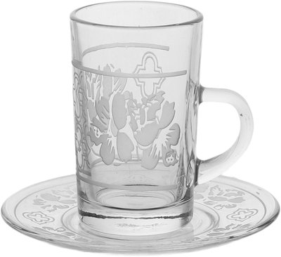 طقم بيالات شاي زجاج السيف غاليري، 12 قطع - شفاف product image 2