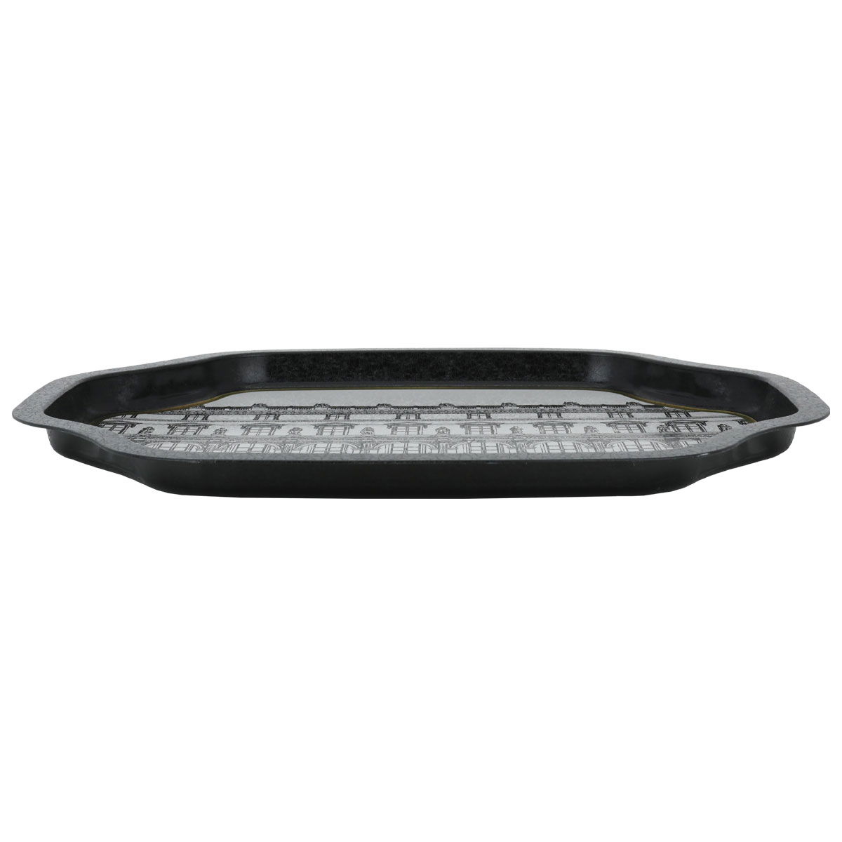 Al Saif Gallery metal tray, 17 x 332 x 278 cm, patterned - black product image 2