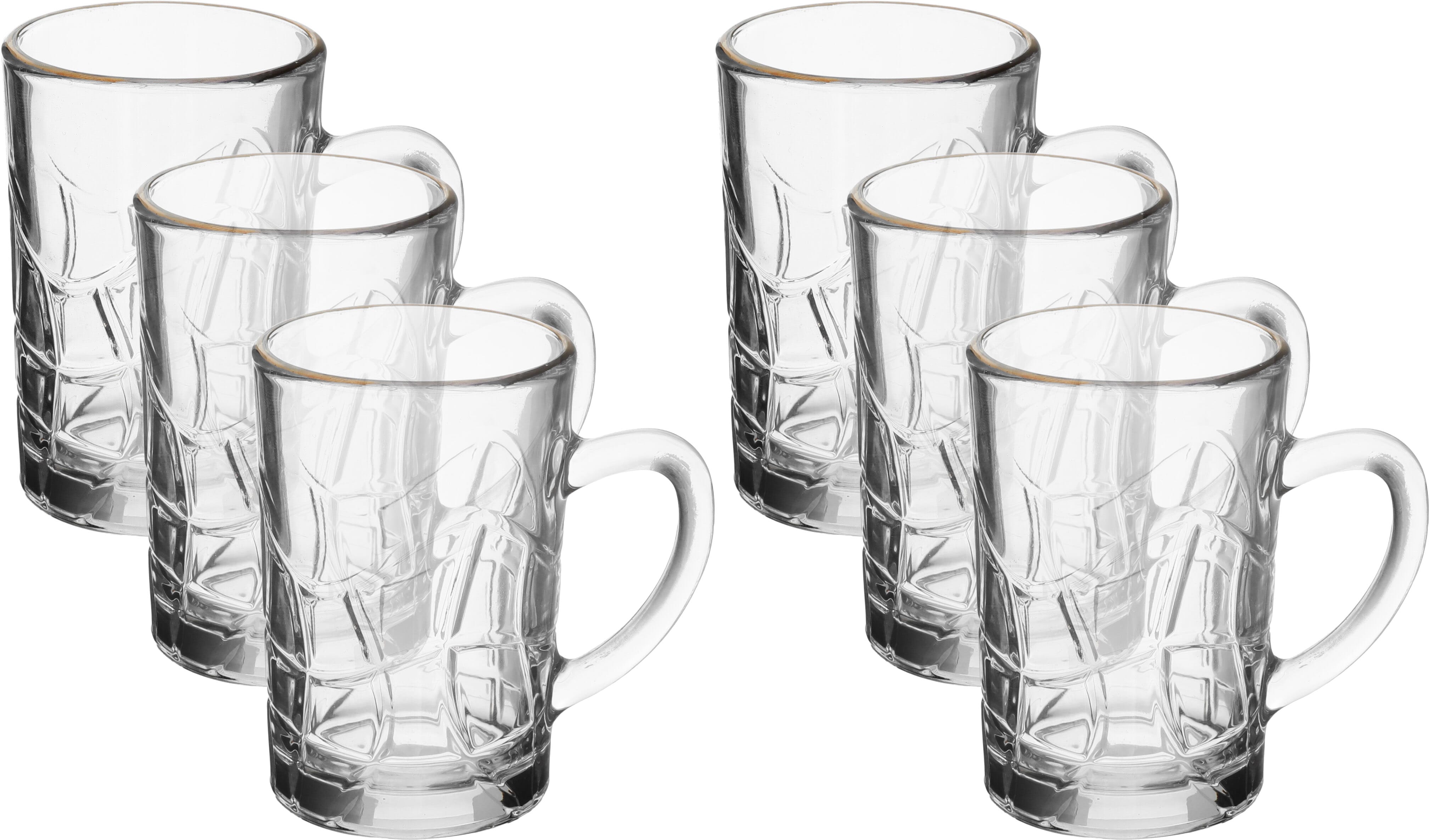 Max glass tea set with golden font, 6 pieces - transparent product image