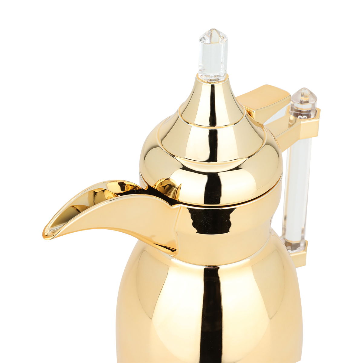 Steel Dallah Al Saif Gallery, 0.6 litres, with transparent handle - gold product image 3