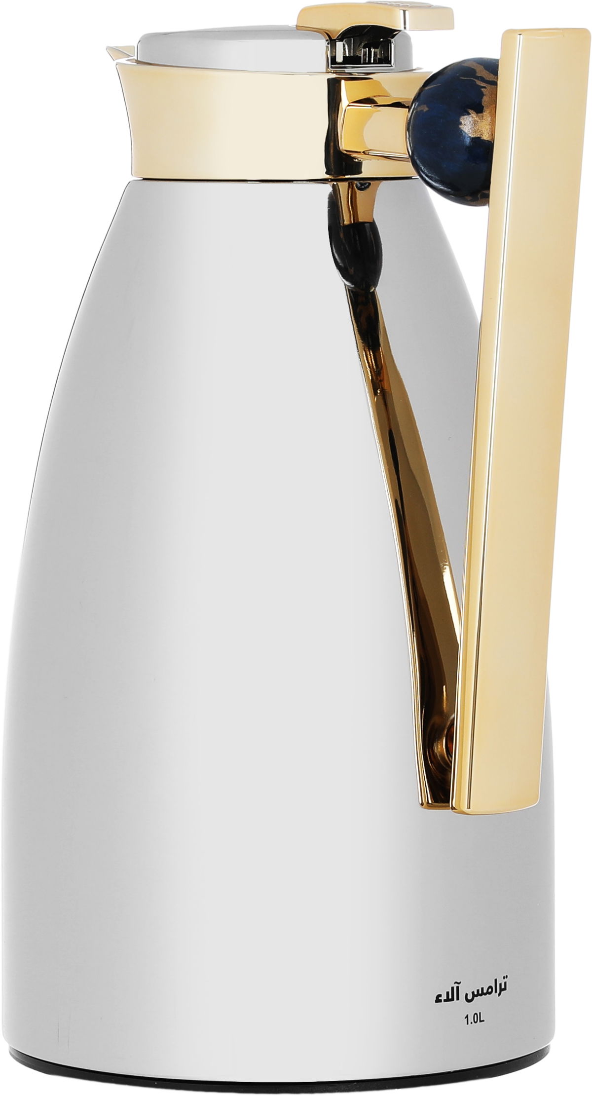 Al Saif Gallery Alaa thermos set, 1 liter, navy marble handle, thermal glass inner case, steel outer case - silver product image 8