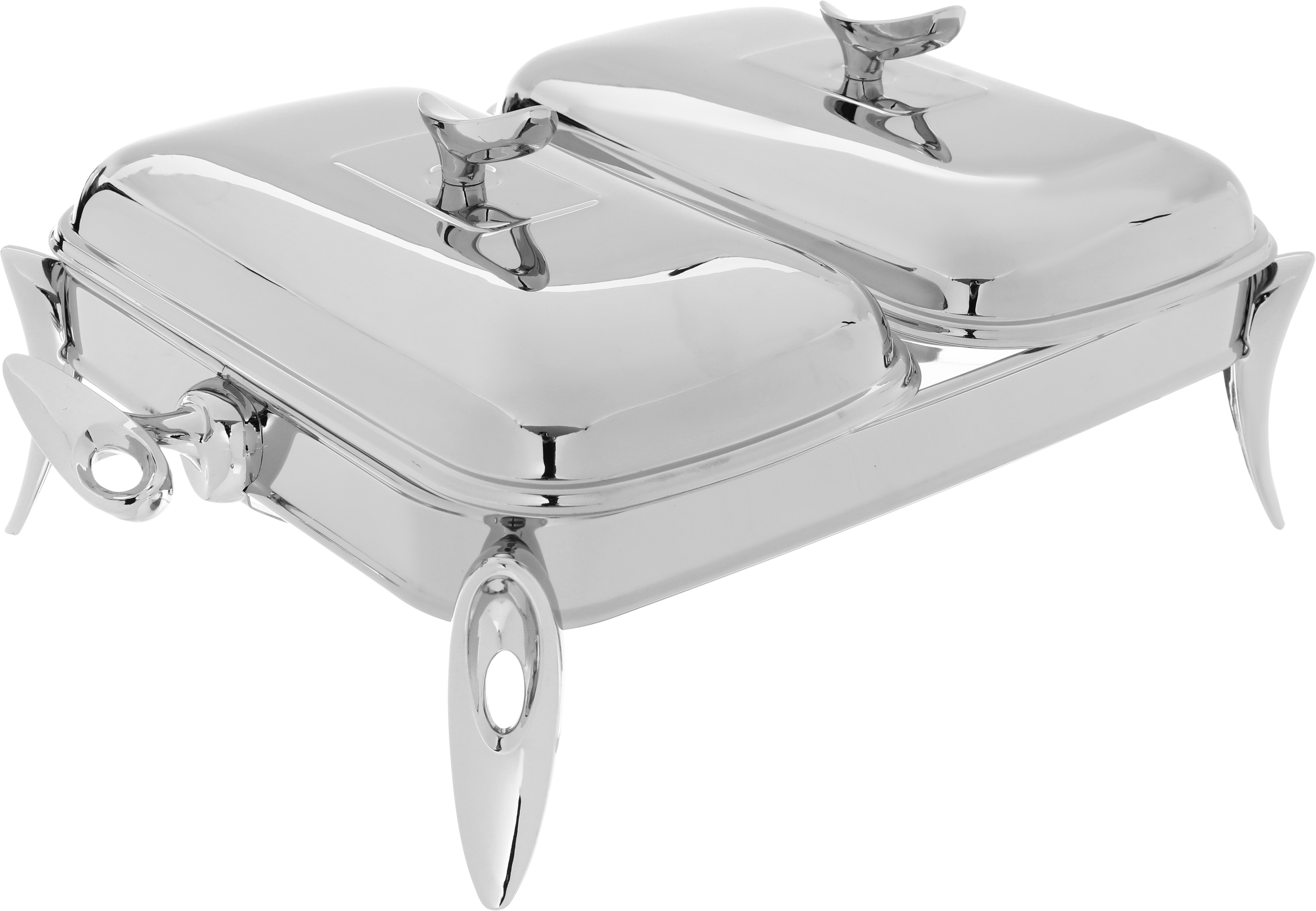 Saif Gallery Double Steel Buffet Warmer, 2 Compartments - Silver product image 2