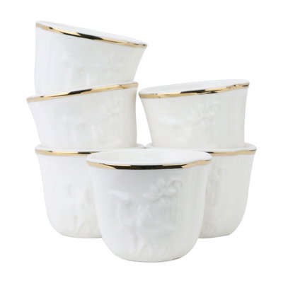 طقم فناجين قهوة بورسلان السيف غاليري، 12 قطعة - ابيض product image 2