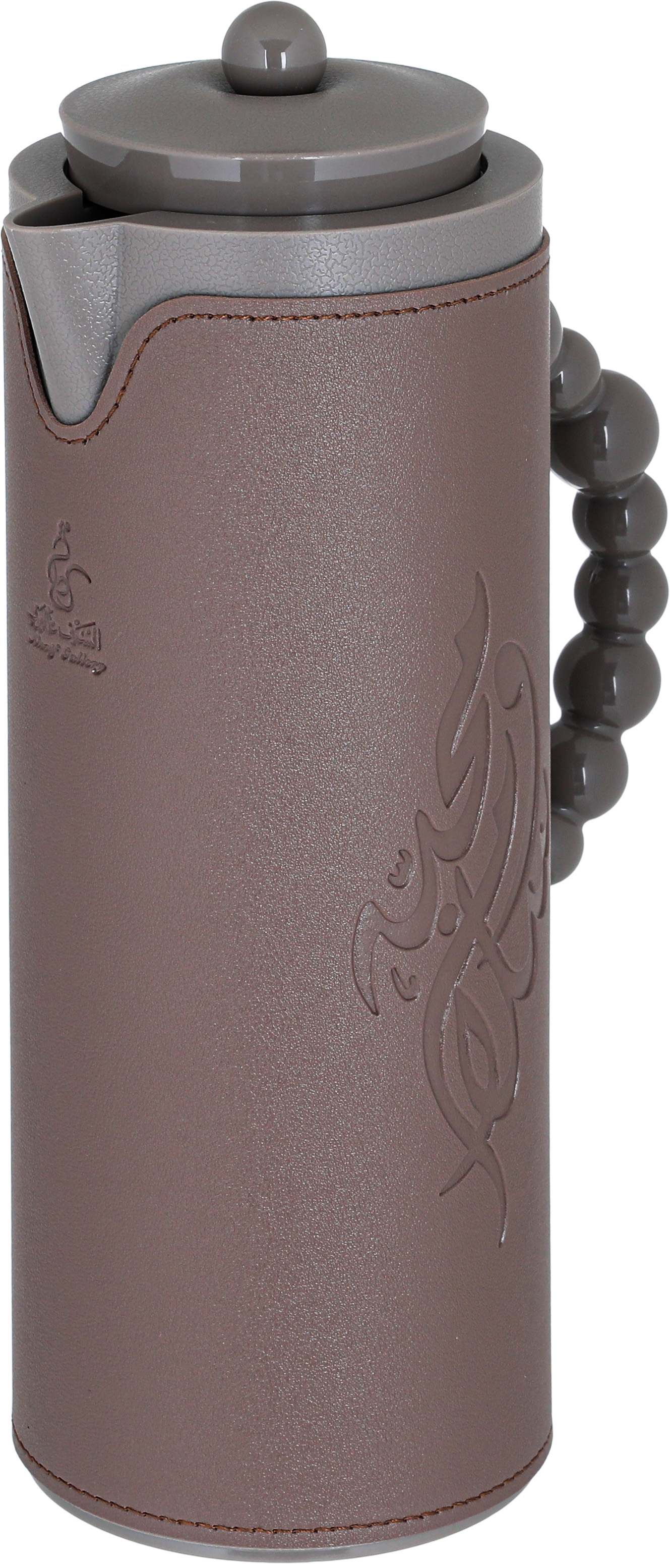 Al Saif Gallery Royal 7 thermos glass, 1 liter, plastic outer shell with leather cover - Cappuccino product image 3