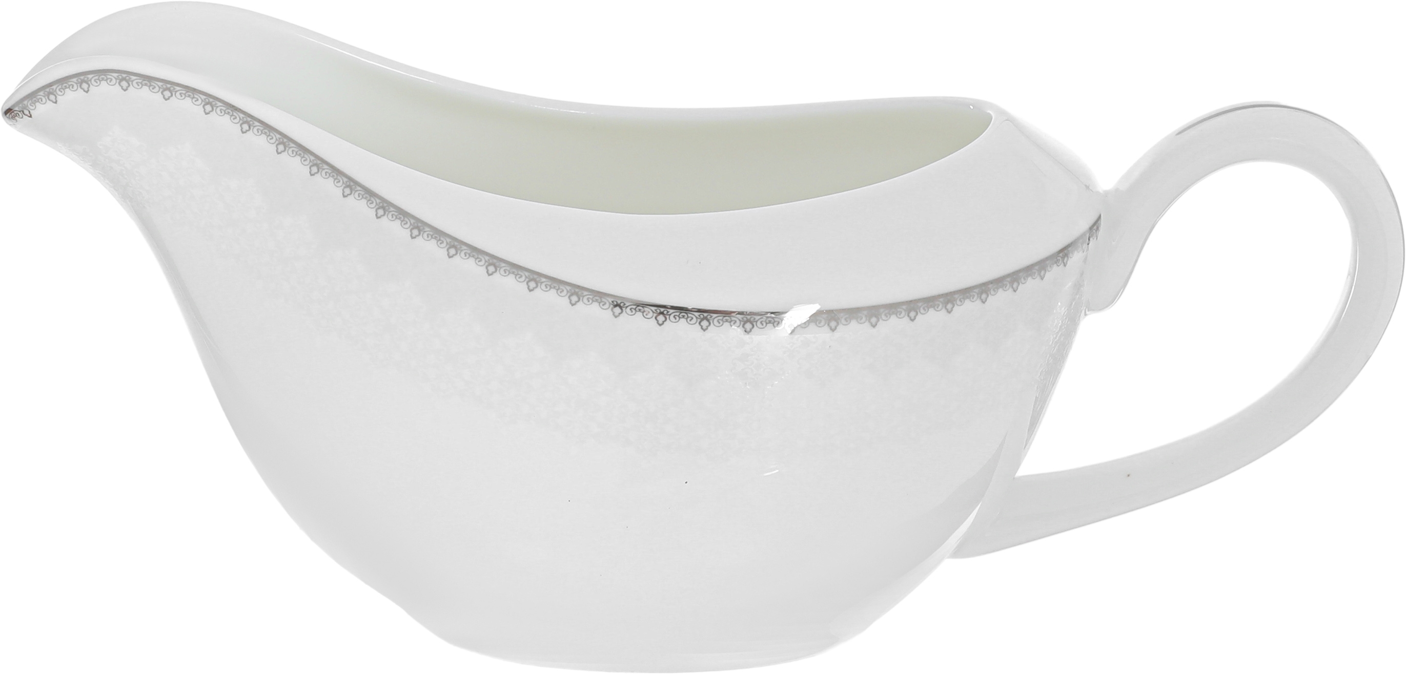 طقم سفرة بورسلان دانيا، 77 قطعة - ابيض فضي product image 6