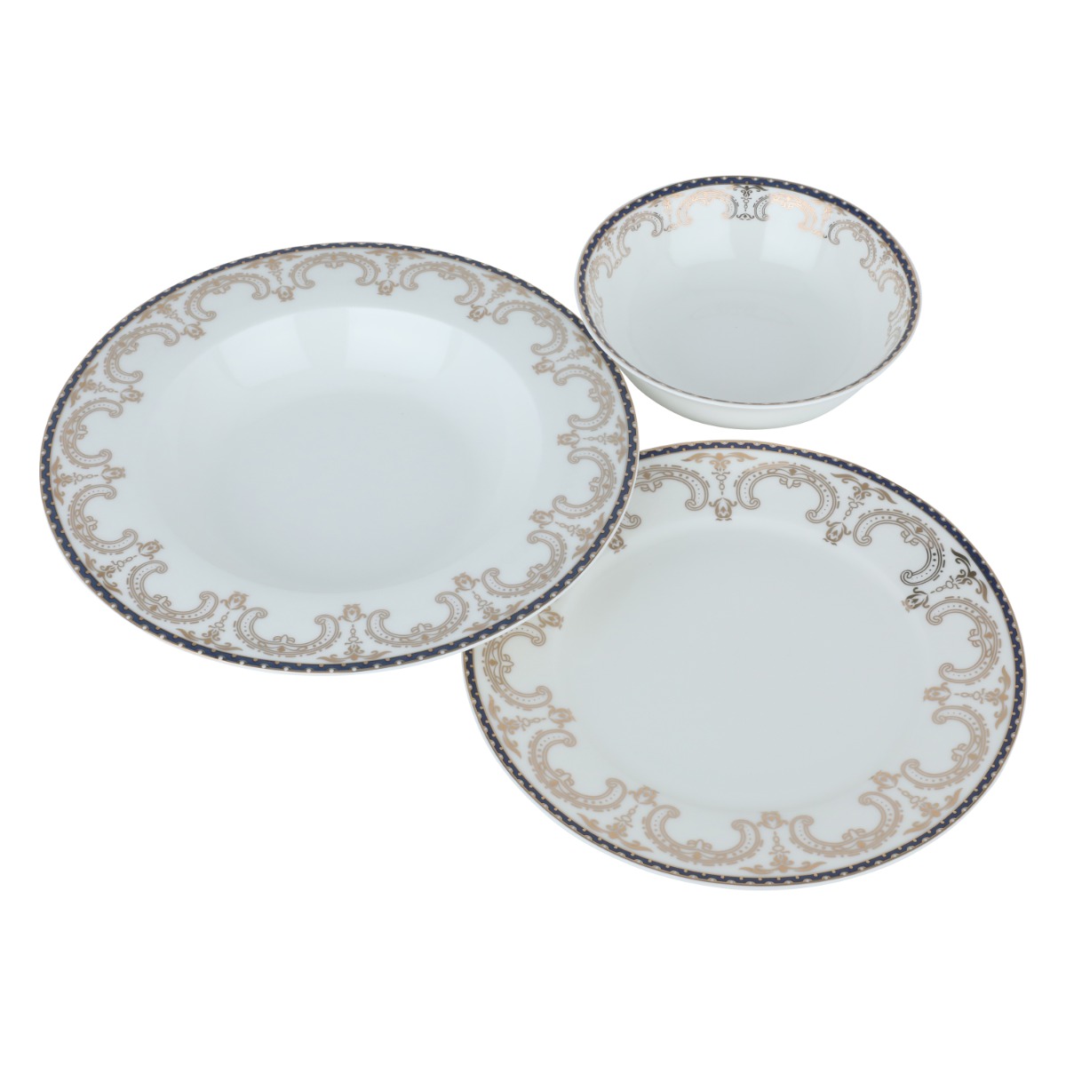 Al Saif Gallery porcelain dining set, 89 pieces - golden blue product image 4