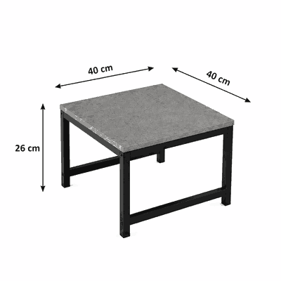 طقم طاولات خشب MDF و معدن، 5 قطع - رمادى اسود product image 4