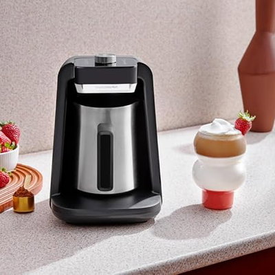 Arzum Okka SpinPro Turkish Coffee Maker, 700W, LED, Slow Brewing, Coffee Pot, 1-5 Cups, Smart Overflow Prevention, 8 Programs, OK0026-K - Black/Silver product image 6