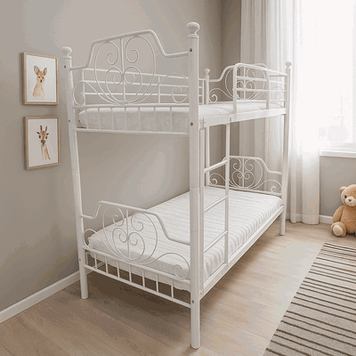 سرير مزدوج حديد، 170×90×190 سم - أبيض product image 2