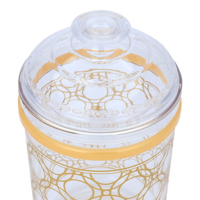 طقم علب بلاستيك السيف غاليري، 3 قطع، منقوش ذهبي - شفاف product image 4