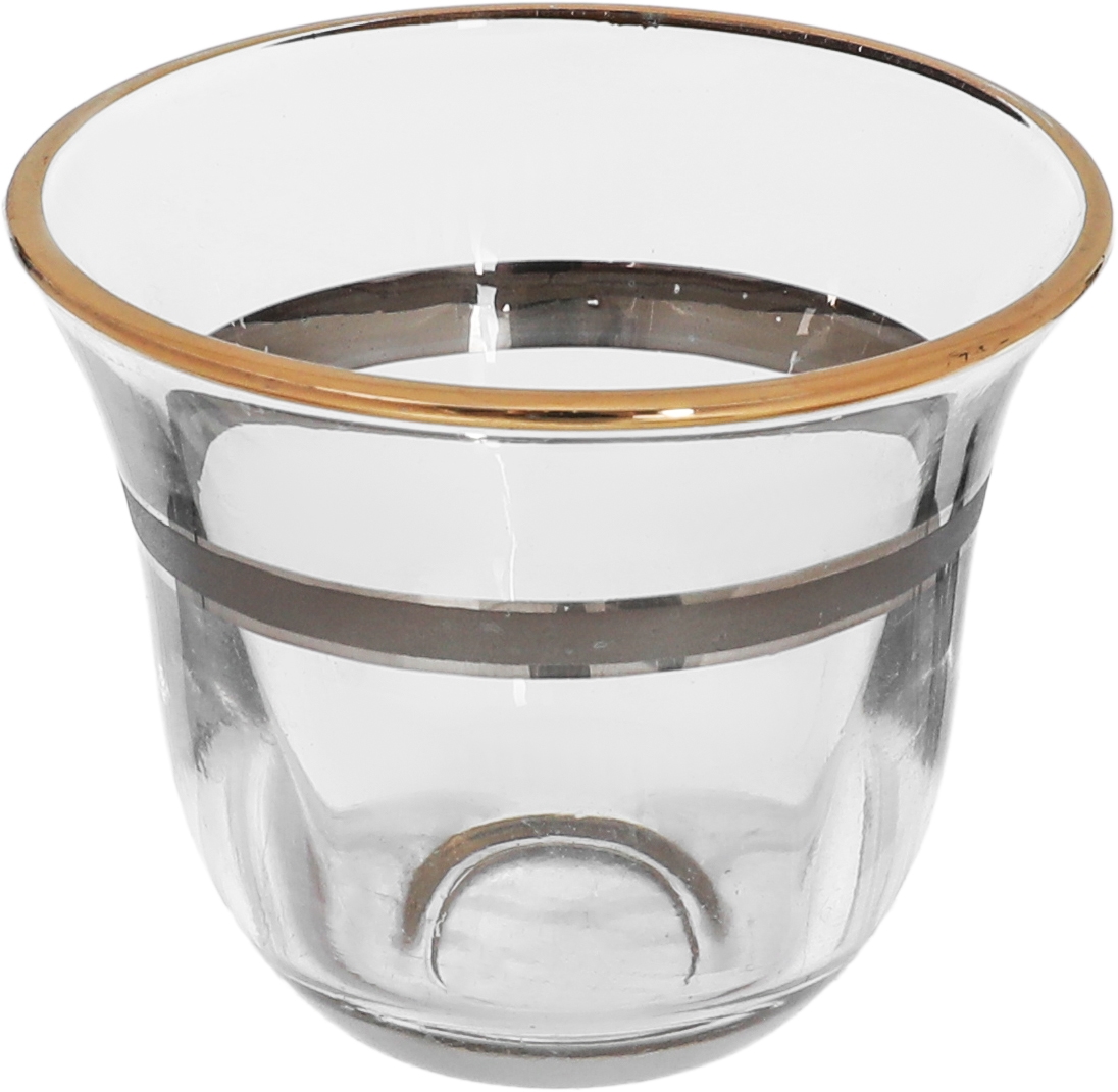Al Saif Gallery Glass Coffee Cup Set With Gold Rims, 6 Pieces, 90 Ml - Clear product image 2
