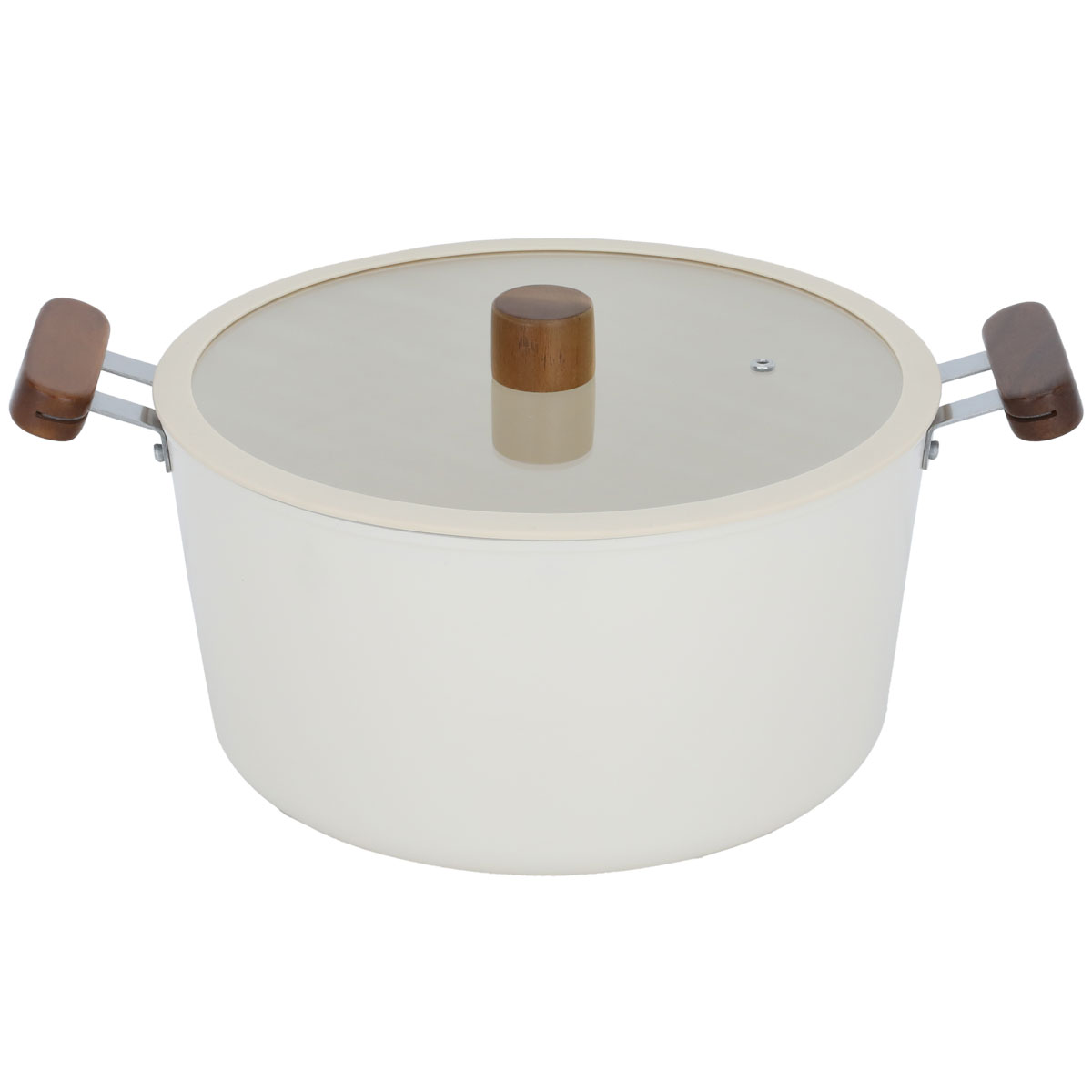 Tornado Ceramic Pot, 28 cm, Wooden Handle - Beige product image