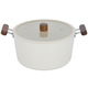 Tornado Ceramic Pot, 28 cm, Wooden Handle - Beige product image 1