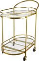 Al Saif Gallery Glass Serving Trolley, Steel Handle, Two-Tier - Gold product image 2