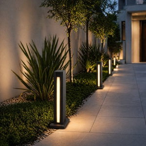 Norco Modern Aluminum Glass Garden Post, IP65 Protection Rating, 35 x 16.5 cm - Black product image