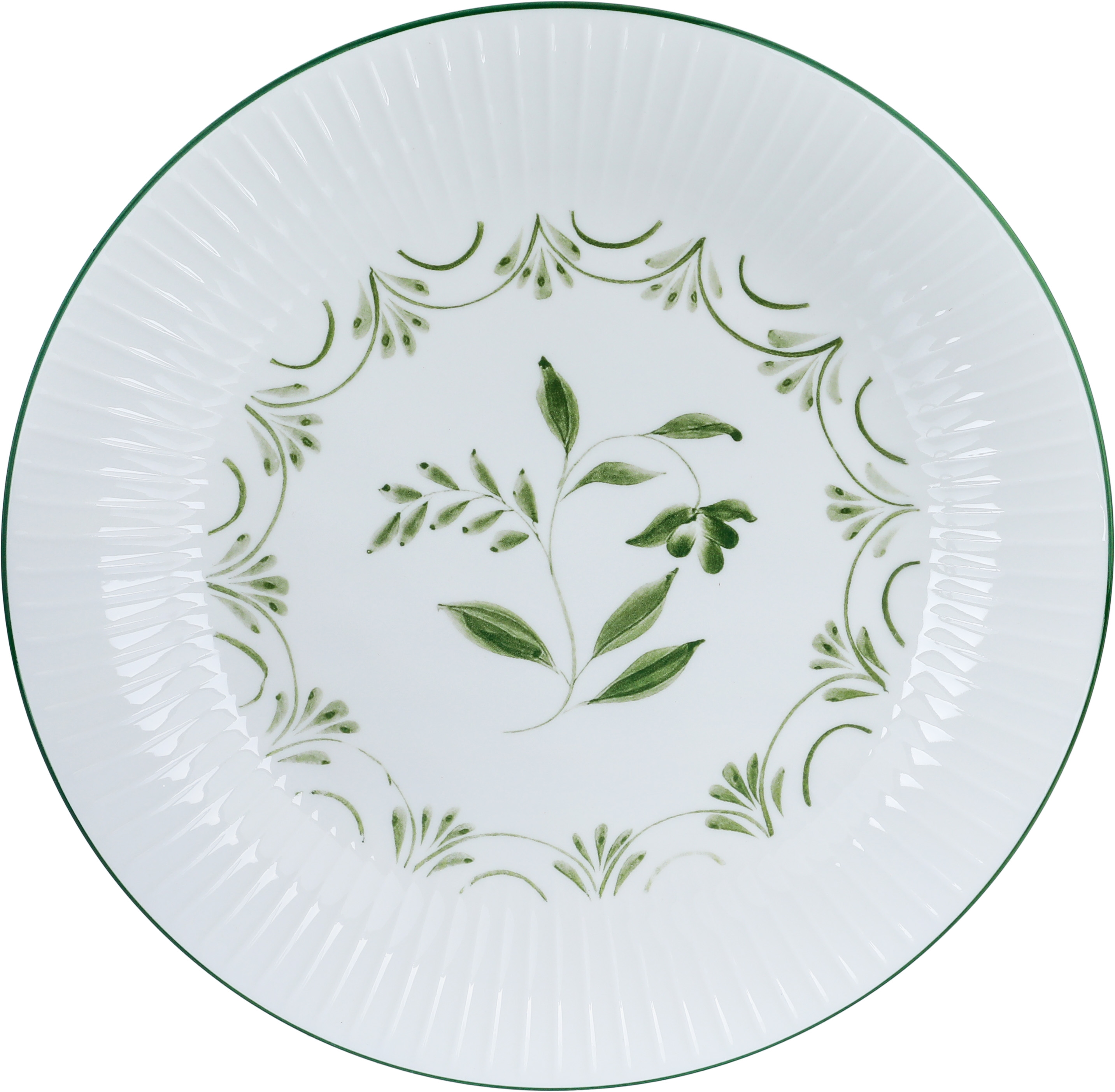 طقم سفرة بورسلان بنقش أخضر السيف غاليري، 24 قطعة - أبيض product image 5