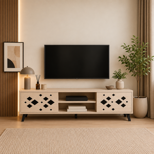 طاولة تلفزيون ريفان، 40×160×45 سم، خشب MDF، أدراج - بيج product image
