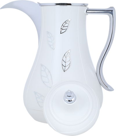 Al Saif Gallery Salami Steel Thermos Set, 2 Pieces, 1 Liter - Silver White product image 2
