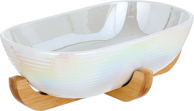 Al Saif Gallery Porcelain Serving Bowl, 1 piece, oval - white product image 2