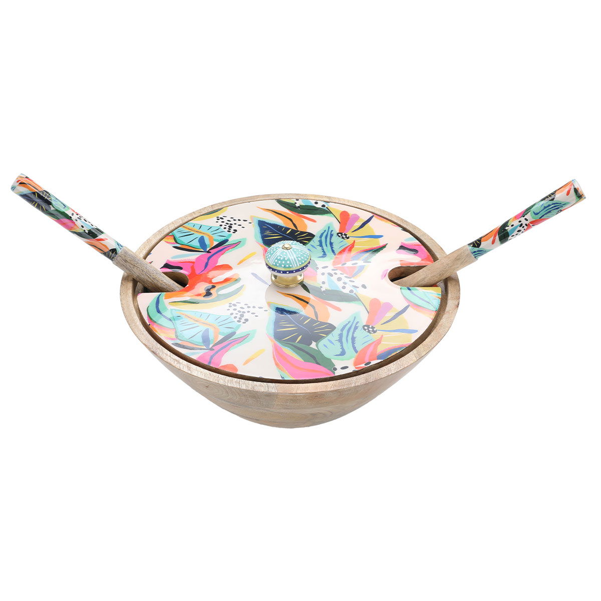 Al Saif Gallery porcelain serving bowl set, round, with lid, 3 spoons, 4.5 x 12 cm - white product image