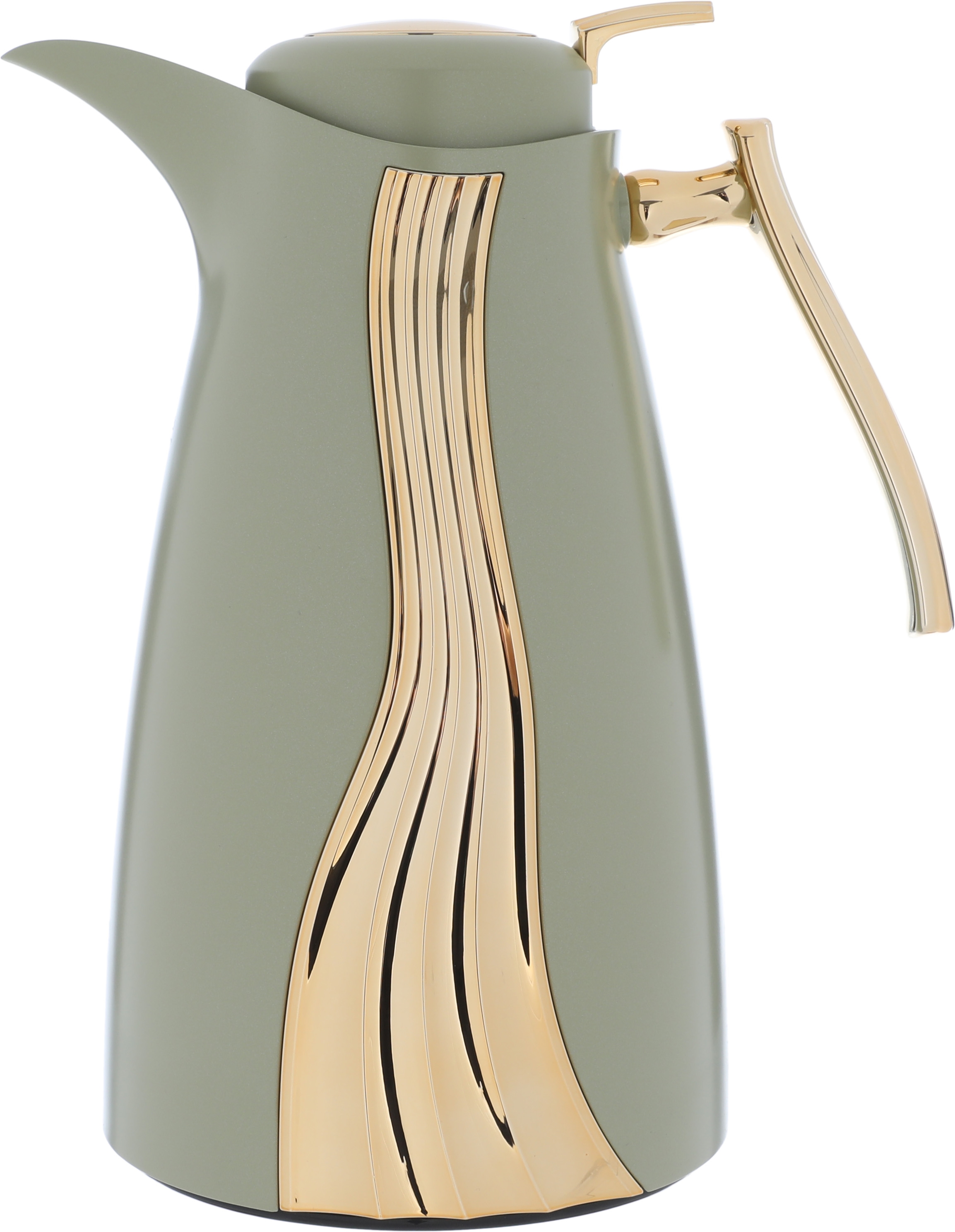 Al Saif Gallery Karma Glass Thermos Set, 1 liter, glass inner container, plastic outer shell - light green product image 2