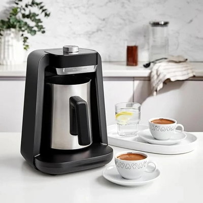 Arzum Okka SpinPro Turkish Coffee Maker, 700W, LED, Slow Brewing, Coffee Pot, 1-5 Cups, Smart Overflow Prevention, 8 Programs, OK0026-K - Black/Silver product image 3
