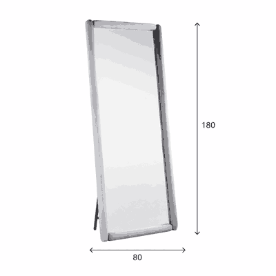 مراية ستاند زجاج، 180×80 سم، ستاند معدن - رمادى product image 3