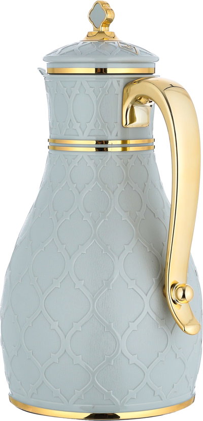 Al Saif Gallery Nahla thermos set, 2 pieces, 1 liter, glass inner shell, plastic outer shell - light gray product image 6