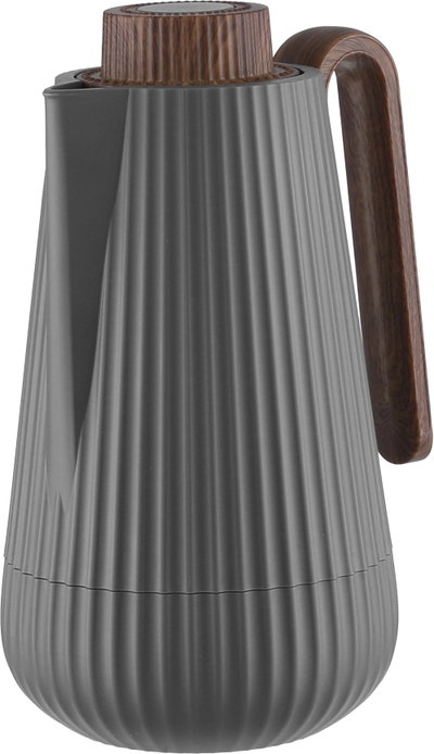 Glory Sumo Thermos, 1 liter, wooden handle, glass interior, push-button - dark gray wood finish product image 4