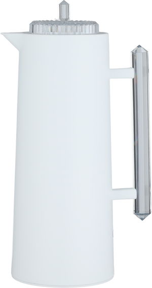 ترمس لين جلوري، 1 لتر،حافظة داخلية زجاج، ضغاط، يد شفاف - أبيض product image