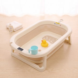 Fun Moment Baby bathtub, foldable, thermometer - beige product image