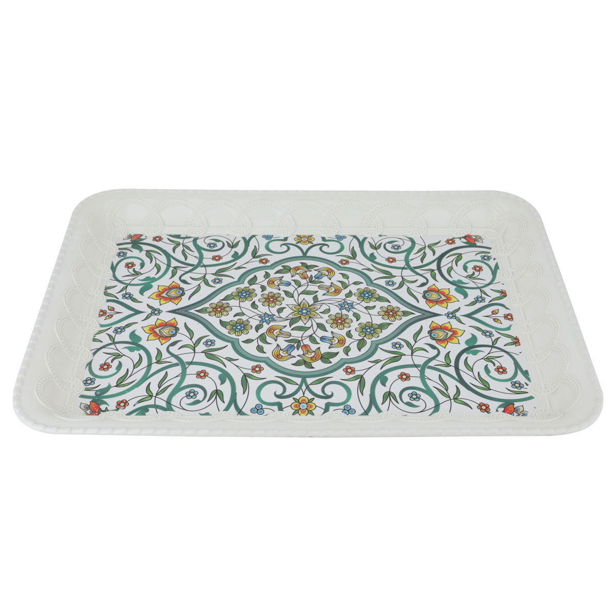 طوفرية ميلامين السيف غاليري، 49×37×3 سم، مستطيل، نقش أخضر - أبيض product image 2