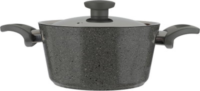 طقم قدور جرانيت مستر كوك، 5 قطع، غطاء ستانلس ستيل - رمادي غامق product image 4