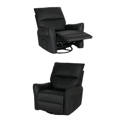 كرسي استرخاء جلد، 77x80x100 سم - اسود product image 4