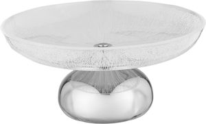 ستاند تقديم اكرليك السيف غاليري، 20x20x9 سم، دائري، قاعدة استيل - فضي شفاف product image