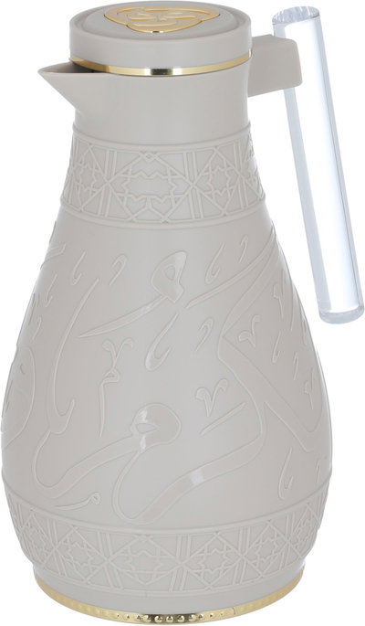 Al Saif Gallery Karam thermos set, 1/0.65 liter, Islamic pattern, thermal glass inner shell, plastic outer shell - light brown product image 6