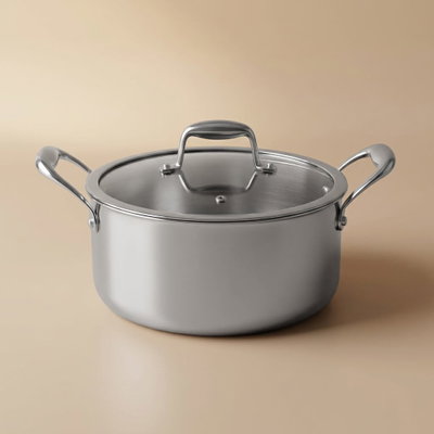 Mr. Cook Casserole Titan Stainless Steel Aluminum, 22Cm, Glass Lid - Silver product image 1