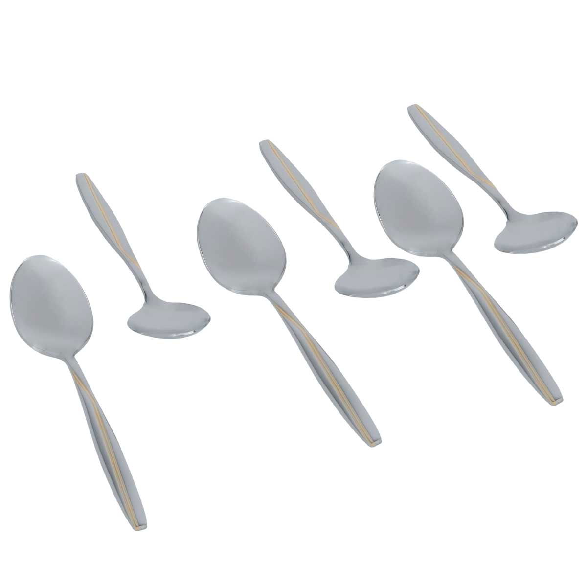 طقم ملعقة اكل استيل السيف غاليري، 6 حبات - ذهبي product image 2