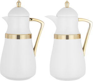 طقم ترامس نجد السيف غاليري، 1/1 لتر، حافظة داخلية زجاج حراري - أبيض ذهبي product image 2