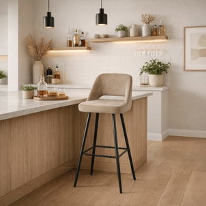 كرسي بار مودرن معدن، 100×43×43 سم، قاعدة قماش - اصفر product image