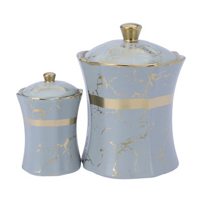 طقم علب بهارات بورسلان السيف غاليري، 7 قطع، بستاند - رمادي product image 4