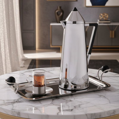 Al Saif Gallery Al Dana Thermos Set, 1/0.7 liter, glass inner material, black-silver handle product image 7