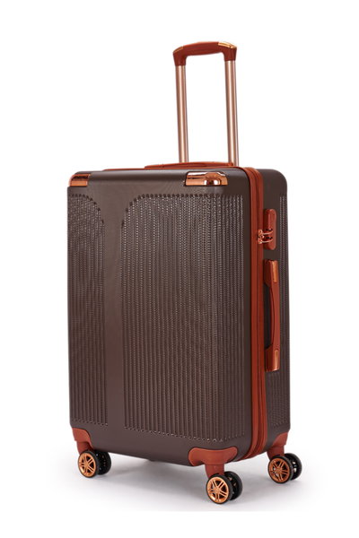 طقم شنط سفر ABS ليمرا، 4 مقاسات، 4 عجلات، بزاوية 360 درجة، OT-501865 - بني product image 3